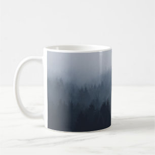 MOUNTAIN WITH FOREST IN THE FOG COFFEE MUG