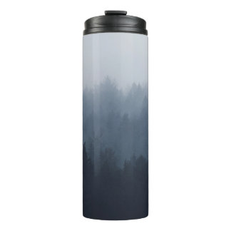 MOUNTAIN WITH FOREST IN THE FOG THERMAL TUMBLER