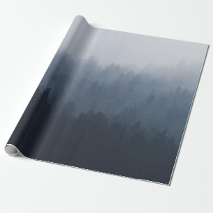 MOUNTAIN WITH FOREST IN THE FOG WRAPPING PAPER