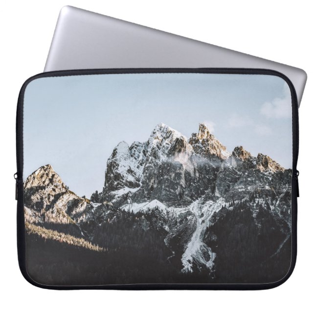 MOUNTAIN WITH SNOW CAP DURING DAYTIME LAPTOP SLEEVE (Front)