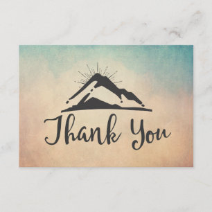 Mountain with Sunrays Thank You Card