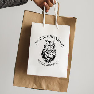 Mountain Wolf, Custom Business, Large Rubber Stamp