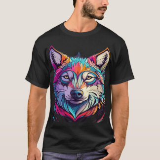 Mountain Wolf Face Art Wildlife Scenery T-Shirt