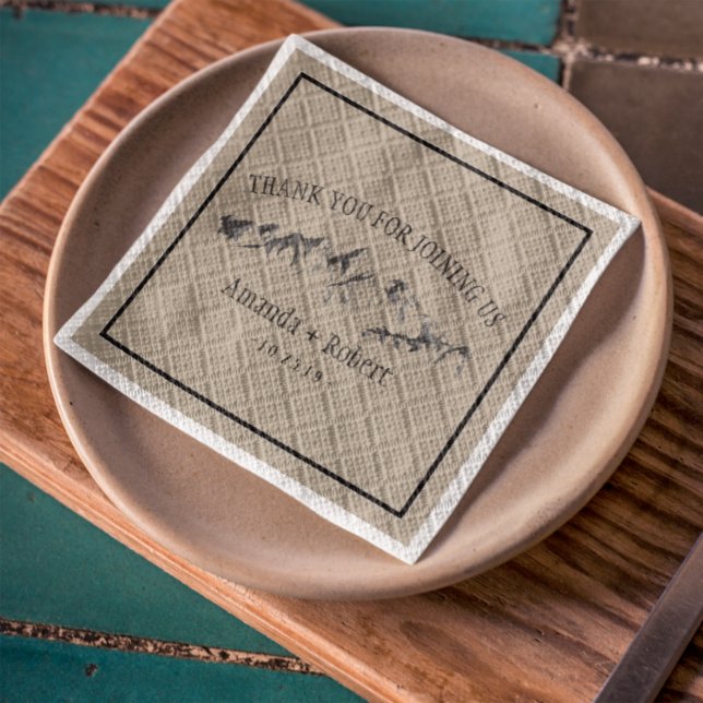 Mountain Woodland Forest Wedding Personalised Napkin (Creator Uploaded)