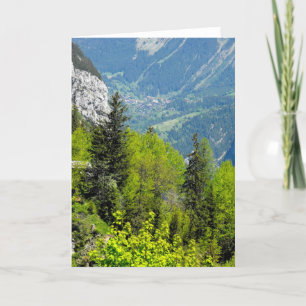 Mountain woodland in the Swiss alps Holiday Card