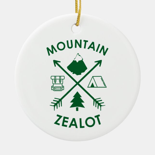 Mountain Zealot Ceramic Tree Decoration (Front)