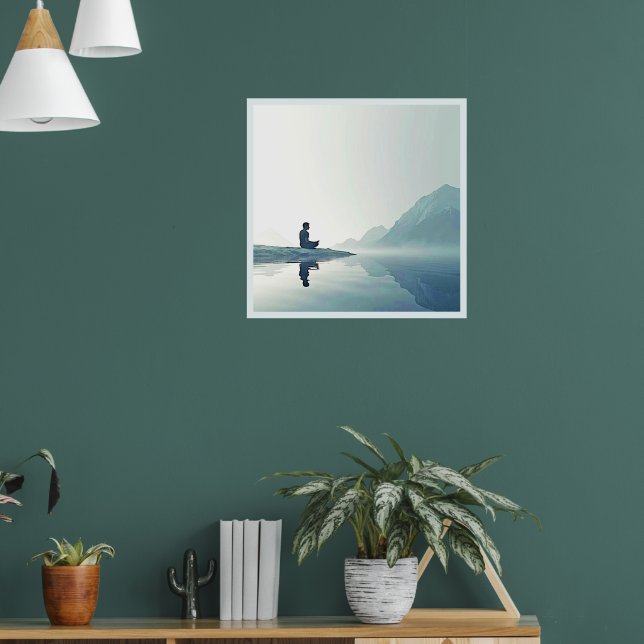 Mountain Zen Peaceful Meditation Design Poster (Living Room 1)