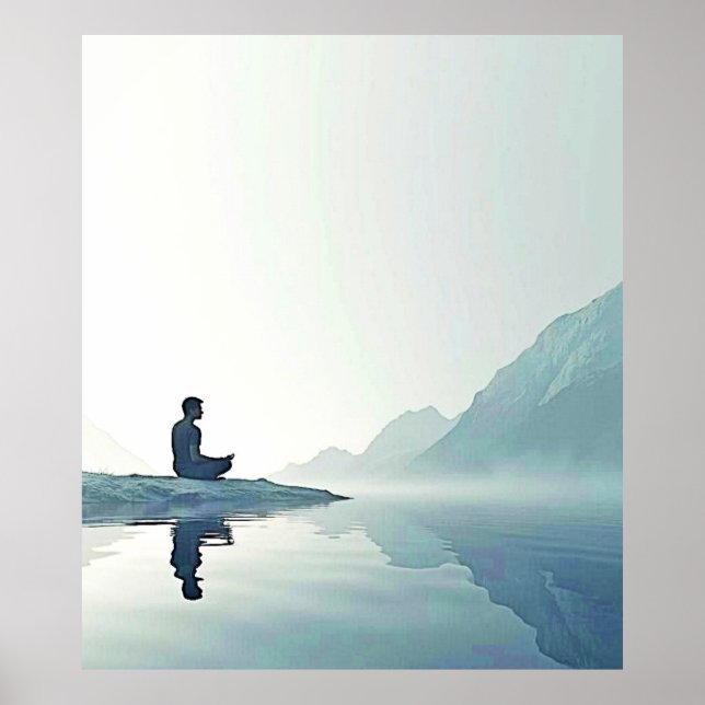 Mountain Zen Peaceful Meditation Design Poster (Front)