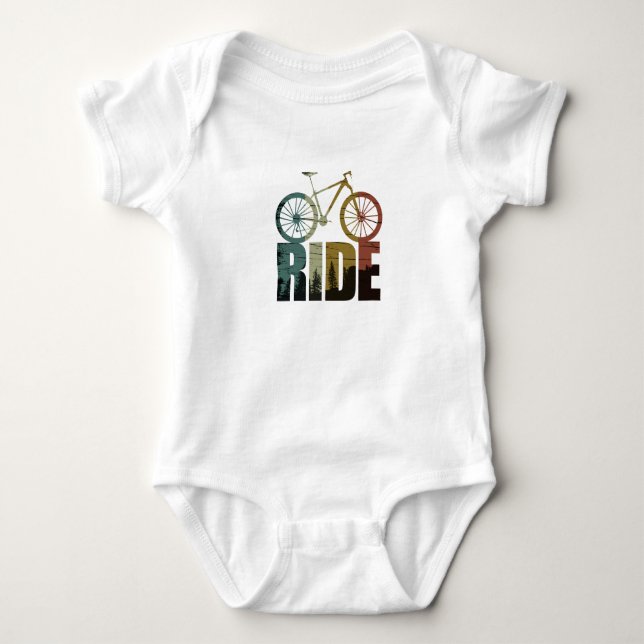 Mountainbike adventure baby bodysuit (Front)