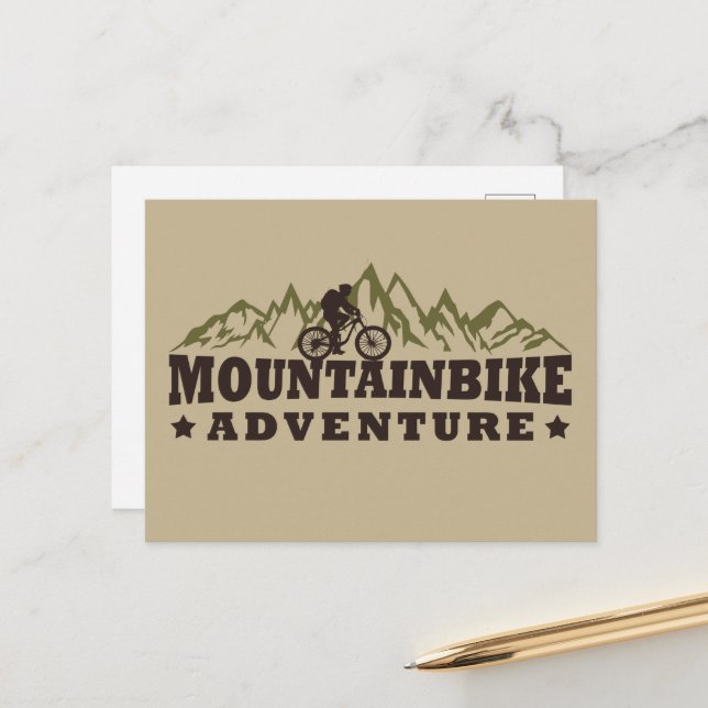 Mountainbike adventure holiday postcard (Front/Back In Situ)
