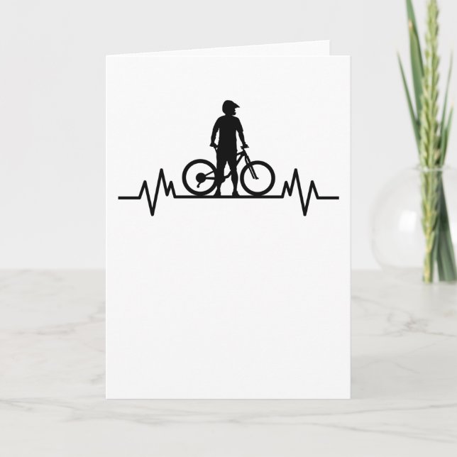 Mountainbike Heartbeat Mountain Bike Cycling Gift Card (Front)