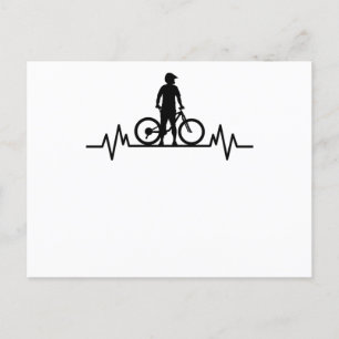 Mountainbike Heartbeat Mountain Bike Cycling Gift Postcard