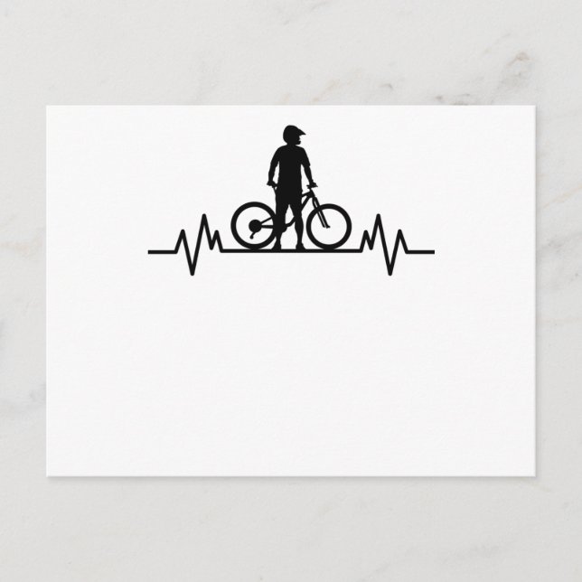 Mountainbike Heartbeat Mountain Bike Cycling Gift Postcard (Front)