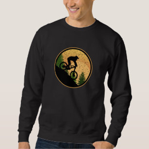 Mountainbiker cycling downhill mountainbike sunset sweatshirt