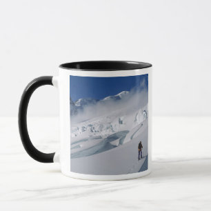 Mountaineer on the Tasman Glacier in Mount Mug