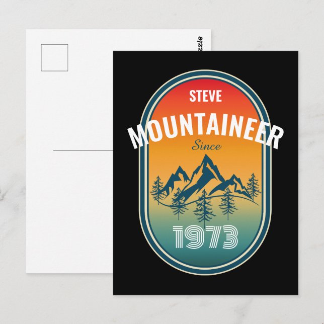 Mountaineer Personalise Vintage Birthday Postcard (Front/Back)
