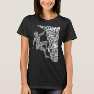 Mountaineering Boulder Rock Climbing Without Rope  T-Shirt