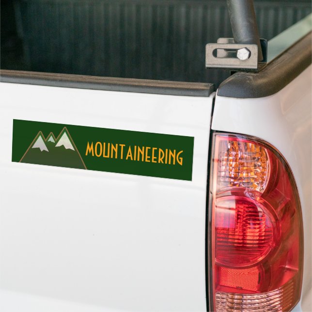 mountaineering, mountain style bumper sticker (On Truck)