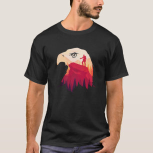 Mountaineering mountains hiking forest eagle head T-Shirt