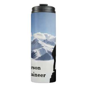 Mountaineering with Climber Silhouette personalise Thermal Tumbler