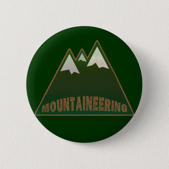 mountaineers, mountain style 6 cm round badge (Front)