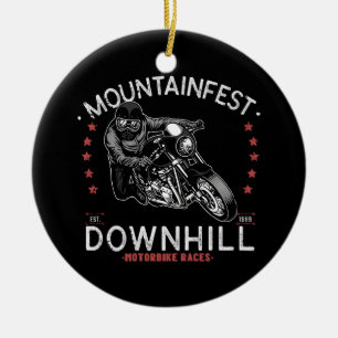 Mountainfest Downhill Motorbike Race Graphic Motor Ceramic Tree Decoration