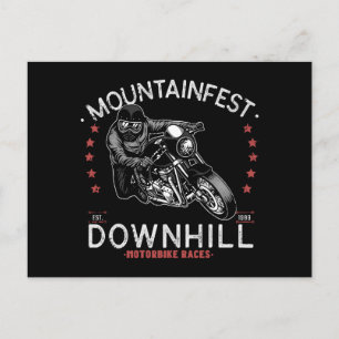 Mountainfest Downhill Motorbike Race Graphic Motor Holiday Postcard