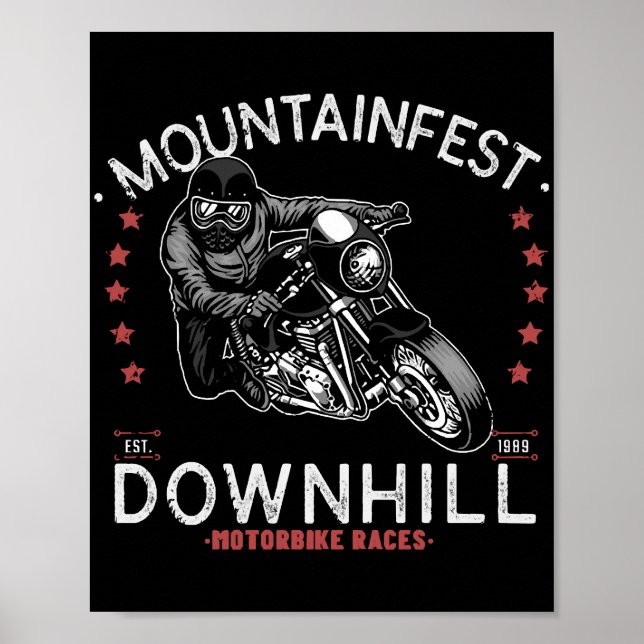 Mountainfest Downhill Motorbike Race Graphic Motor Poster (Front)