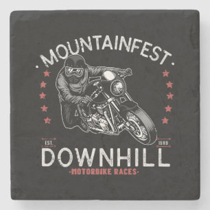 Mountainfest Downhill Motorbike Race Graphic Motor Stone Coaster