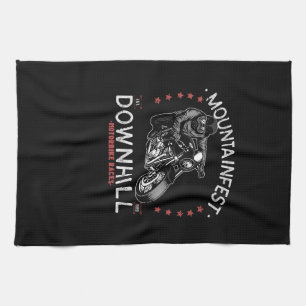 Mountainfest Downhill Motorbike Race Graphic Motor Tea Towel