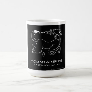MountainFire Coyote White on Black Background Mug