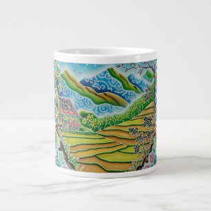 Mountainous Batik Lanscape Large Coffee Mug