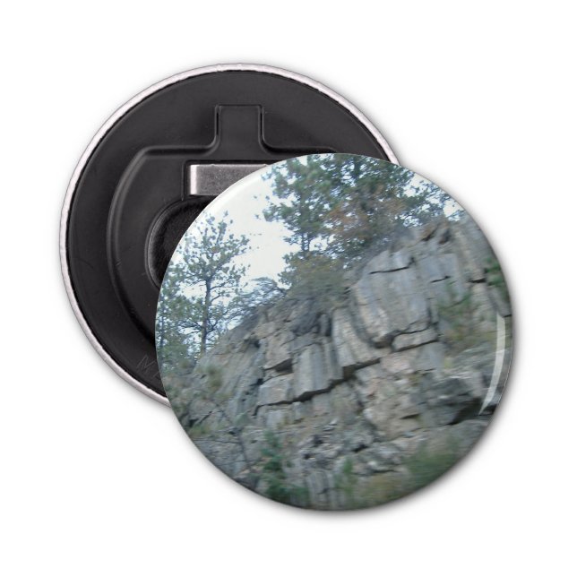 Mountainous Button Bottle Opener (Front)