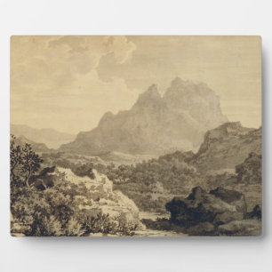 Mountainous Landscape, c.1780 (grey and brown wash Plaque