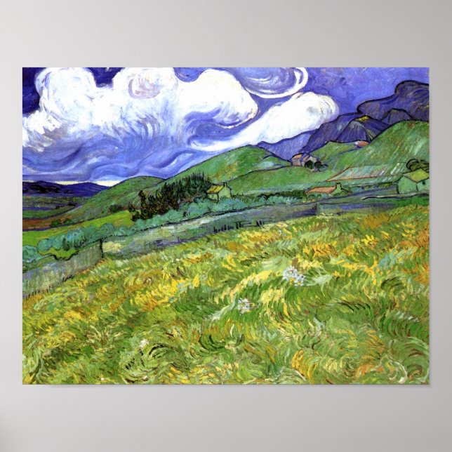 Mountainous Landscape, Van Gogh Fine Art Poster (Front)