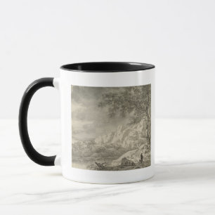 Mountainous Landscape with a Hiker Mug