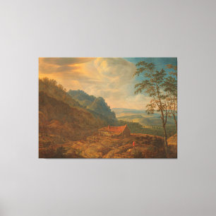 Mountainous Landscape with Farm, Herman Saftleven, Canvas Print