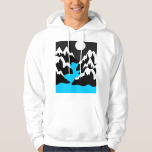 Mountainous ranges with flowing river night ocean  hoodie