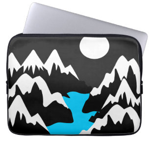 Mountainous ranges with flowing river night ocean laptop sleeve