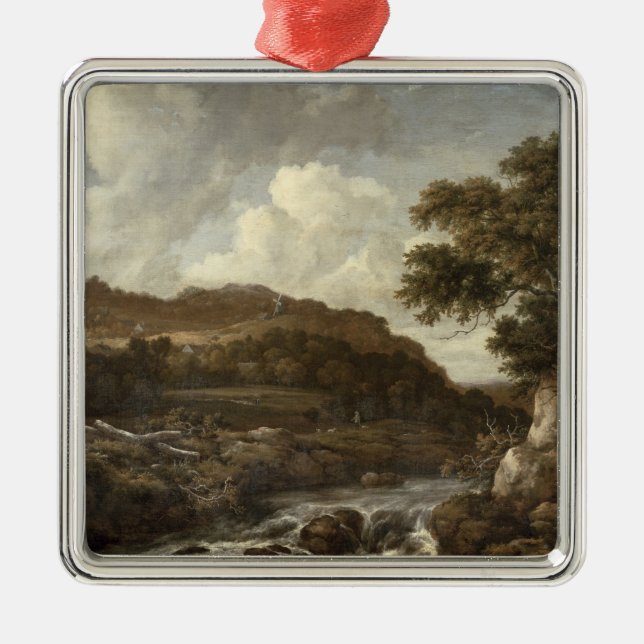Mountainous Wooded Landscape with a Torrent Metal Tree Decoration (Front)