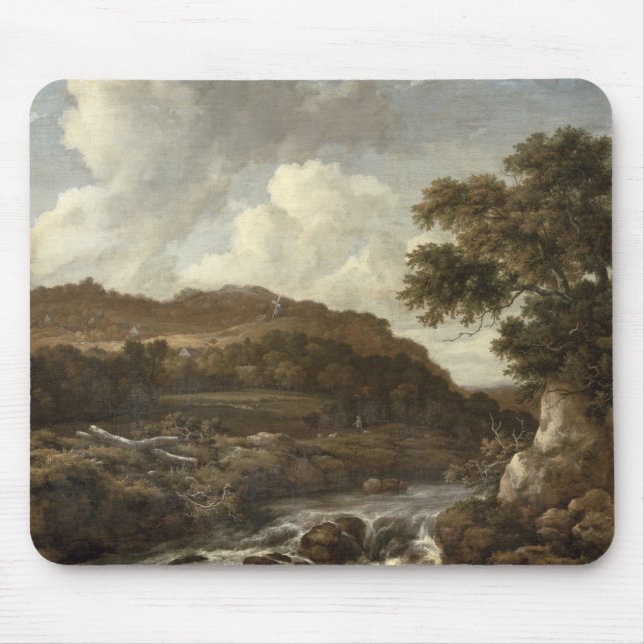 Mountainous Wooded Landscape with a Torrent Mouse Mat (Front)