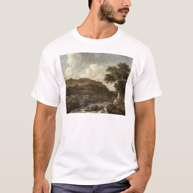 Mountainous Wooded Landscape with a Torrent T-Shirt (Front)