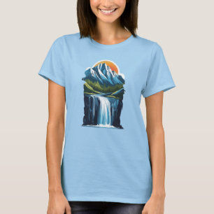 Mountains 6 waterfall, gift, hills, sun T-Shirt