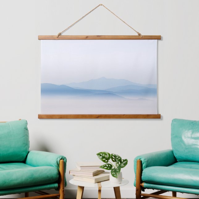 Mountains above clouds hanging tapestry (Living Room)