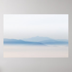 Mountains above clouds poster