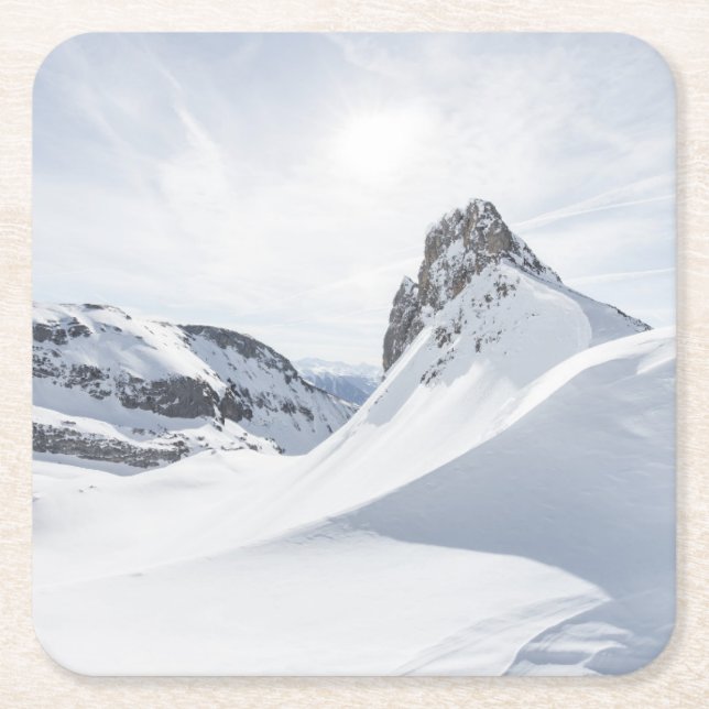 Mountains | Achensee Zillertal, Austria Square Paper Coaster (Front)