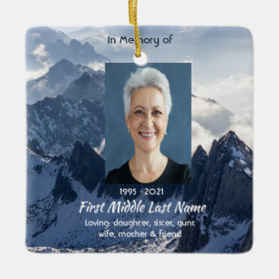 Mountains Alpine Memorial Keepsake Ceramic Ornament