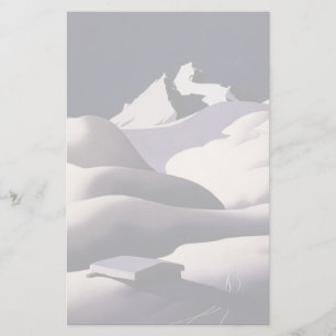 Mountains And Hills of Snow in Winter Stationery
