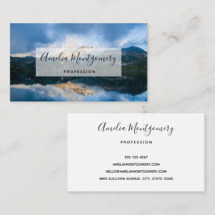 Mountains and Lake Scenic Nature Photo Business Card