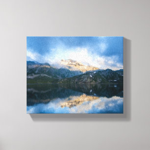 Mountains and Lake Scenic Nature Photo Canvas Print